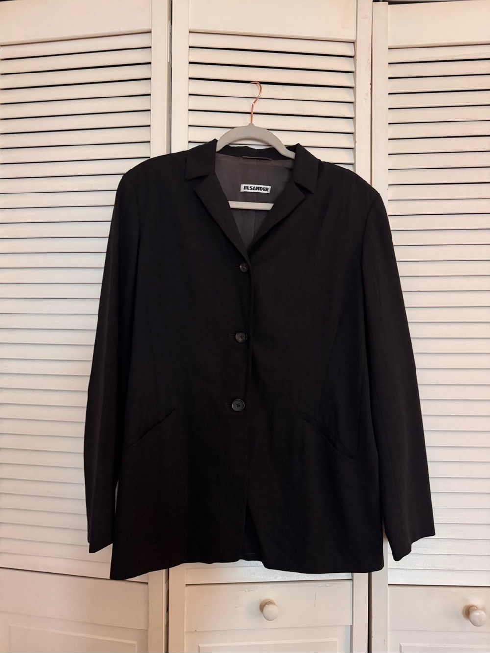 Jil Sander Black Wool Blazer Size 40